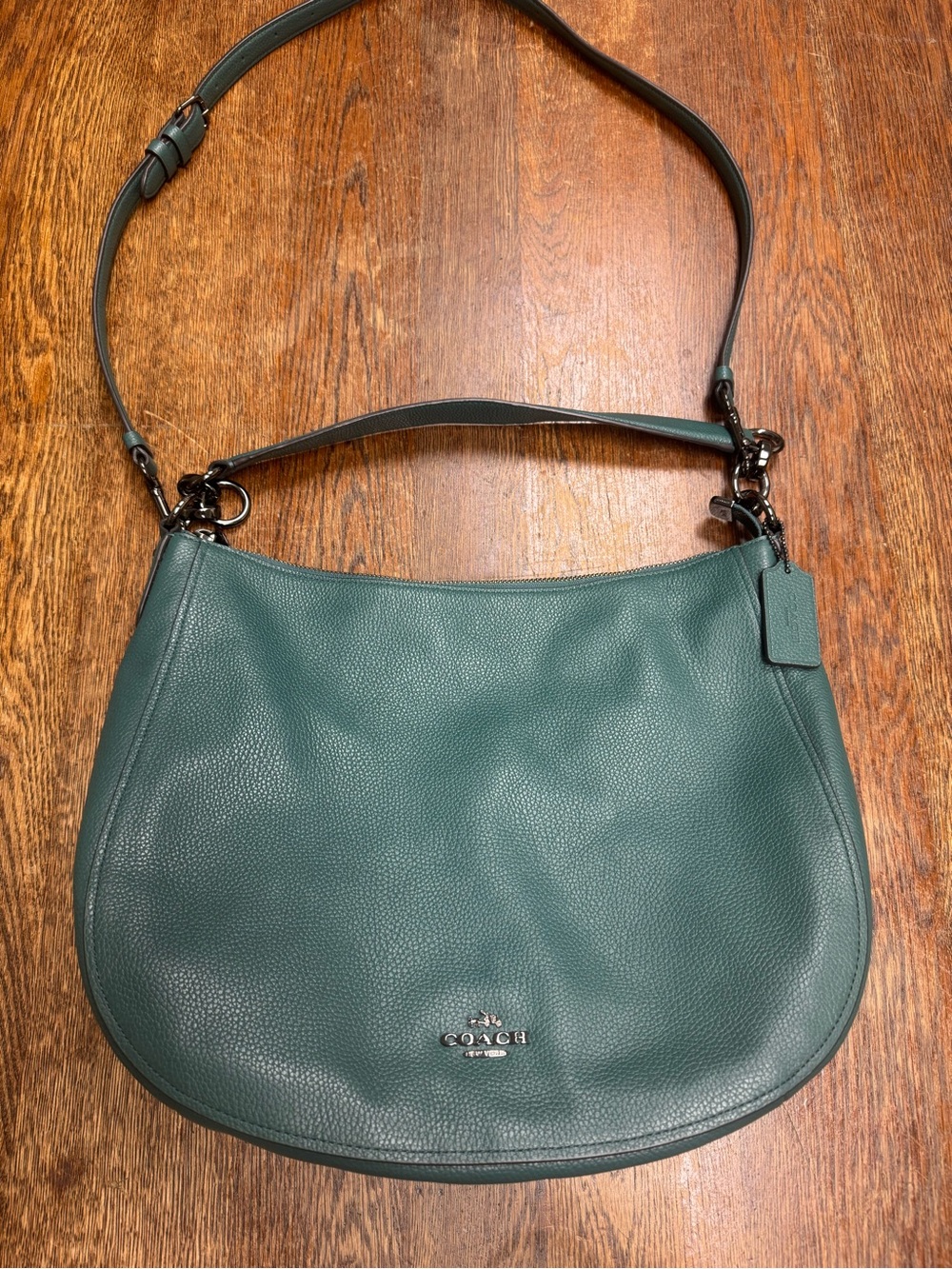 Coach Pebbled Leather Hobo Bag in Teal Green - Beautiful